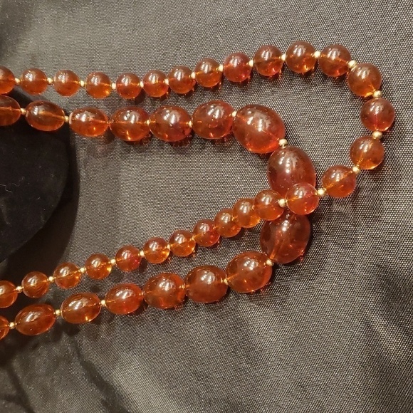 Joan Rivers set of 2 long statement necklaces in Amber color. - Picture 2 of 7